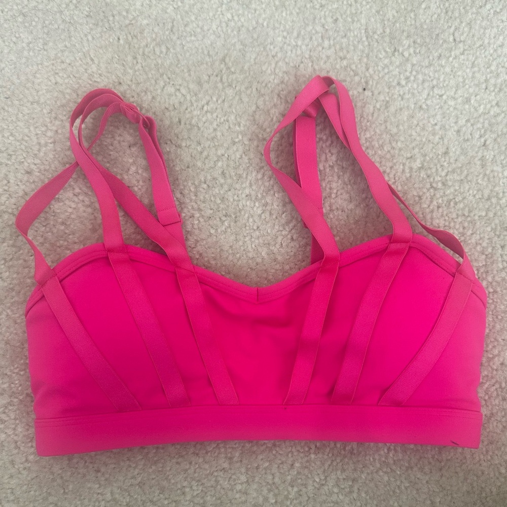Lorna Jane strappy pink sports bra